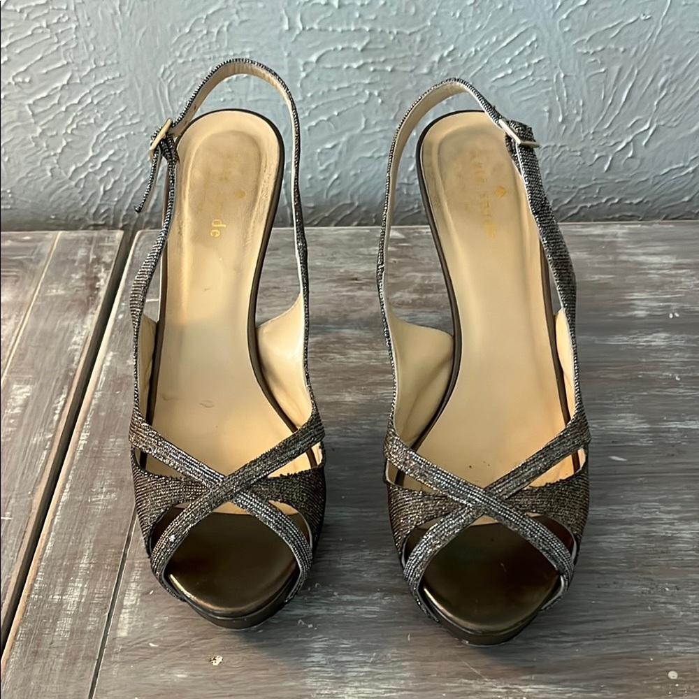 Elegant Kate spade Women's Bronze/Soft Lurex Slingback Heels